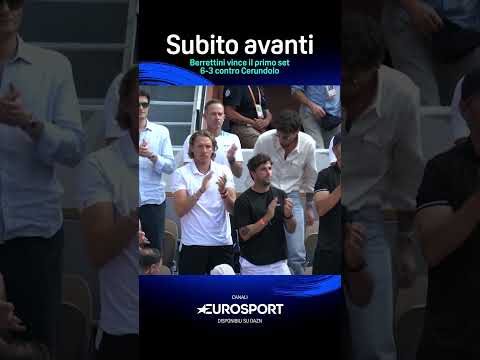 6-3 𝒊𝒏 39 𝒎𝒊𝒏𝒖𝒕𝒊 💥💥Berrettini vince il primo set contro Cerundolo 🎾👀 thumbnail