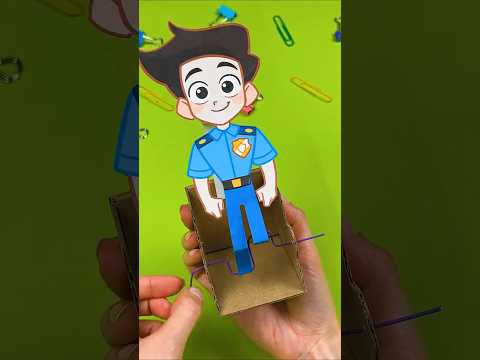 Let’s Make a Running Police Officer! ?‍♀️✨ Easy DIY Craft Fun thumbnail