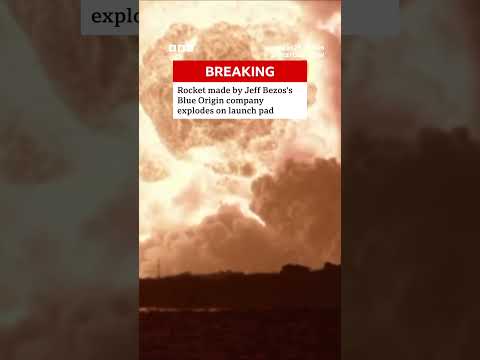 Blue Origin rocket explodes on Florida launch pad. #BBCNews thumbnail