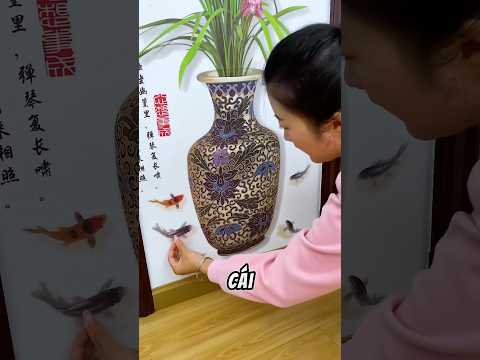Bình hoa dán tường đẹp quá thumbnail