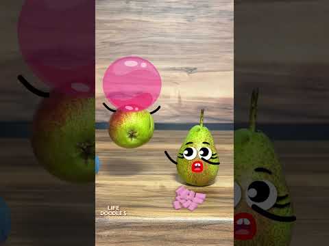 Life Doodles | Two Pears Chewing Gum ? #lifedoodles #shorts #animation thumbnail