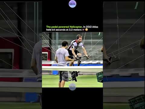 The pedal powered Helicopter, In 2013 Atlas held 64 seconds at 3.3 meters 😍😳 thumbnail