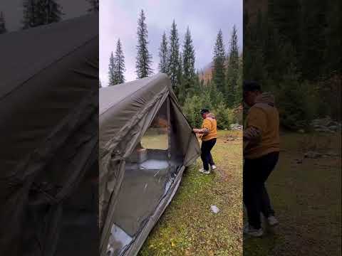 THE MOST COMFORTABLE INFLATABLE TENT FOR ANY TERRAIN!🏕️🏔️ #camping #outdoors #inflatabletent #shorts thumbnail