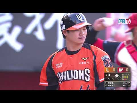 05/30 統一 VS 味全 三局上，張翔打出二壘安打，但後續隊友未能適時一擊留下殘壘 thumbnail