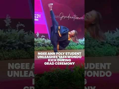 Ngee Ann Poly student unleashes taekwondo kick during grad ceremony thumbnail