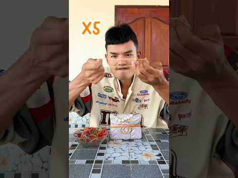 มาดูกันว่า จะใช้หนังยางกี่เส้น Ep1 #funny #บักฮาโอ๊ต thumbnail