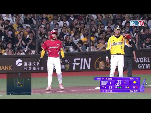 05/22 味全 VS 中信 七局上，郭天信趁暴投來到得點圈，但吳俊偉連續抓下出局數，味全依舊無功而返 thumbnail
