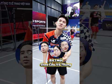 Thử thách phát cầu vào rổ chỉ với " 1 mắt " ???  #vnb #badminton #caulong #shortvideo #shorts thumbnail