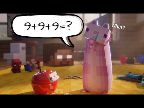 Foolish Axolotls Don't know Math🤣👌 [Parotter's Best funny #minecraft  #shorts animations] thumbnail