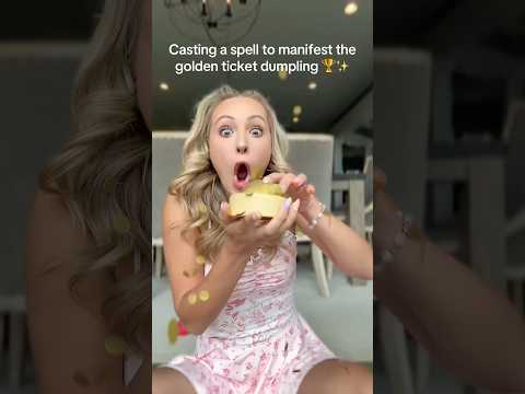 GOLDEN TICKET DUMPLING?! 🏆✨🤩 #trending #viral #satisfying #gold #dumpling #funny #lucky #toys #fun thumbnail