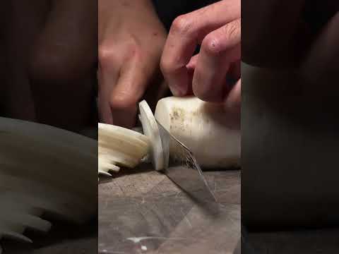 Rui “The Star” Kiritsuke slicing a daikon  #fyp #satisfying #kitchenknife #japaneseknife #ruiknife thumbnail