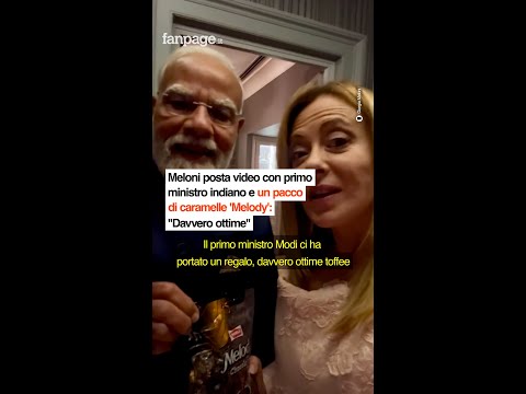 Meloni posta video con primo ministro indiano e un pacco di caramelle 'Melody': "Davvero ottime" thumbnail