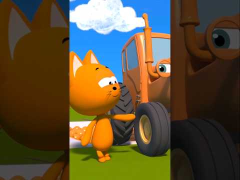 The Kitten Says Goodbye to the Colorful Tractors! 🐱👋🚜🌈 #animation #familybook #kidsfantasyadventure thumbnail