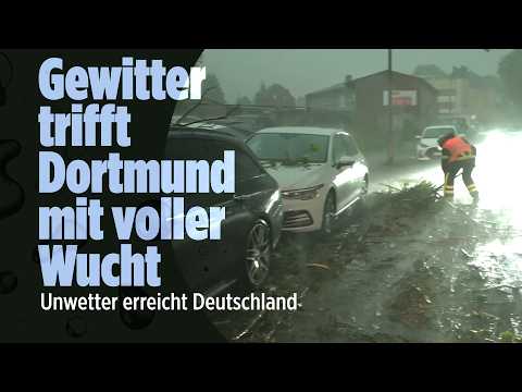 Gewitter walzen über Deutschland, Dortmund kämpft gegen das Chaos thumbnail