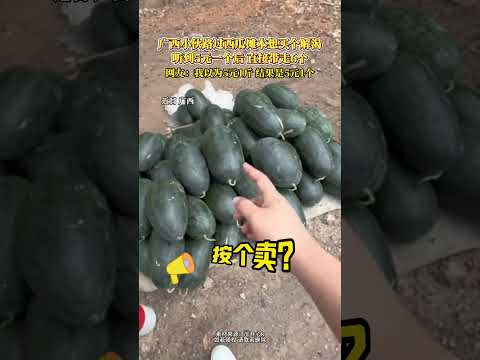 廣西小夥經過西瓜攤本想買個解渴，聽到5元一個後，直接帶走6個。 thumbnail