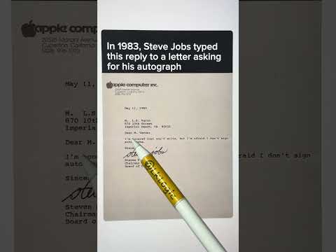 Steve Jobs reply to a letter asking for his autograph in 1983 thumbnail