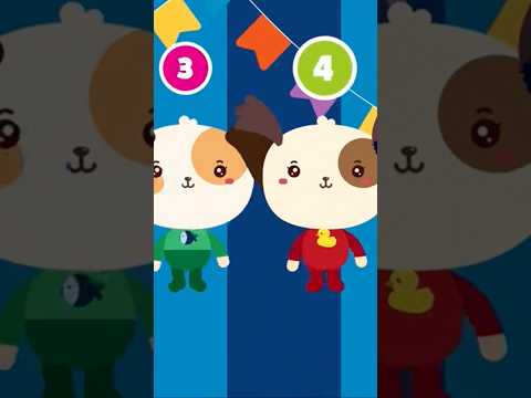 Five Little Puppies Jumping on the Bed 🐶 | Action Song for Kids #shorts thumbnail