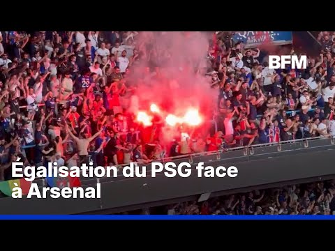 Ousmane Dembélé égalise pour le PSG face à Arsenal, le Parc des Princes exulte thumbnail