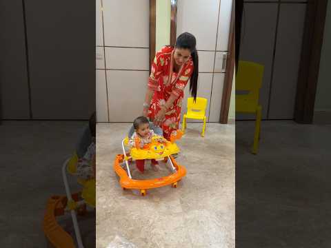 Meri Beti Apne Paero Par Khud Chalne Lagi ?? #minivlog #vlog #walker #babygirl #baby #shorts thumbnail