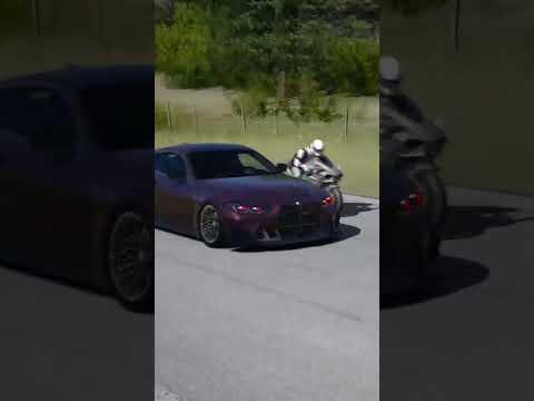 Kawasaki  Ninja H2R vs BMW M4 (G82) Competition #shorts #kawasaki #superbike #supercars #car #cars thumbnail