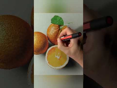 Hyper-realistic oranges #drawing thumbnail
