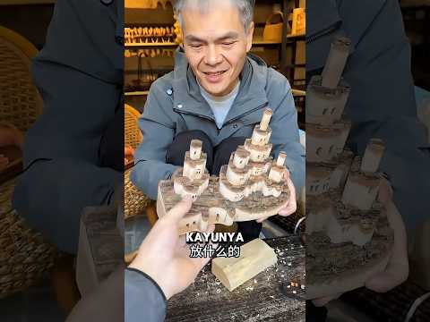 Kakek membuat kucing dan topi dari potongan kayu. #shortsvideo thumbnail