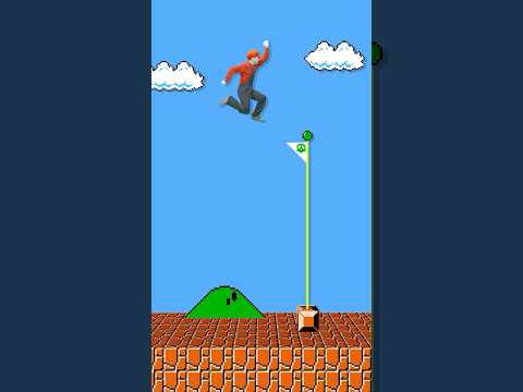 Mario Finished the Level… OR DID HE?! 🏁😳 #mario #supermario #fail thumbnail