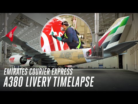 Unwrapping Our Brand New Emirates Courier Express A380 | Livery Timelapse thumbnail