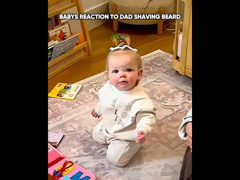 YOU WON’T BELIEVE THIS BABYS REACTION TO HER DAD SHAVING HIS BEARD? #shorts #troll thumbnail