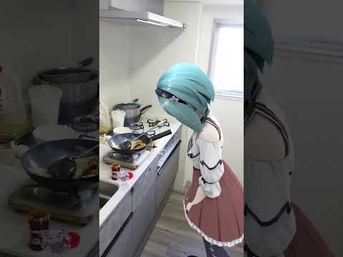 vtuber cooks fried rice in real #vtuber #cooking #hayate #3dmodeling thumbnail