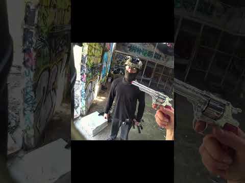 He tried to cheat at Russian Roulette ? #airsoft #airsoftcqb  #shorts thumbnail