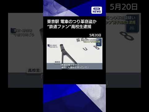 【ニュース】電車内からつり革窃盗か　高校生逮捕 「鉄道好きで備品にも興味」#shorts thumbnail