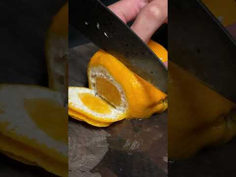 Rui “Crystal” Western Gyuto cutting mandarin #fyp #satisfying #kitchenknife #japaneseknife #ruiknife thumbnail