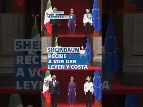 Claudia Sheinbaum recibe a líderes de la Unión Europea en Palacio Nacional #shorts thumbnail