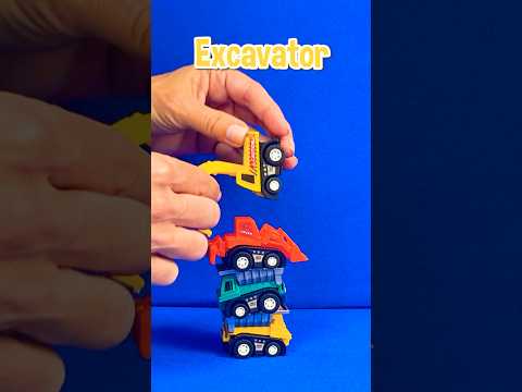 Don't KNOCK OVER the TRUCK TOWER 🛻 🚛 🚜! Build it again! #shorts thumbnail