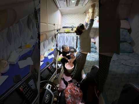 Cuộc sống trên xe tải của gia đình vợ chồng tài xế #truckdriver #trucking #trucklife #family #female thumbnail