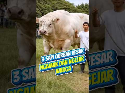 3 Sapi Qurban Besar Ngamuk Dan Sampai Ngejar Warga #shorts thumbnail