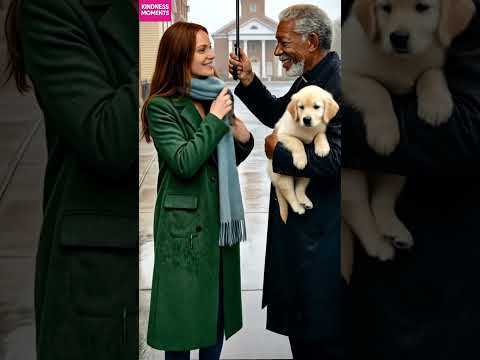 kindness puppy 🐶 instant rescue on a rainy sidewalk #kindness #puppyrescue #shorts thumbnail