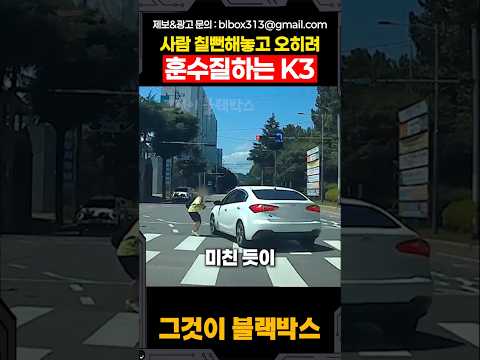 사람 칠뻔해놓고 오히려 훈수질하는 정신나간 K3 운전자 thumbnail