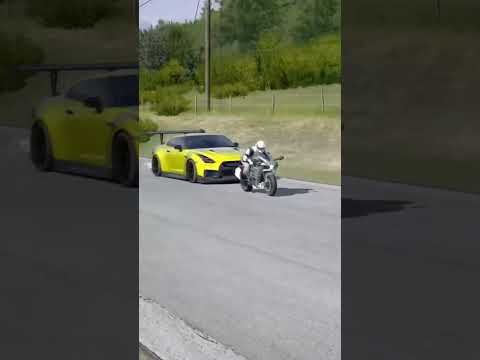 Kawasaki Ninja H2 vs Nissan GT-R #shorts #kawasaki #superbike #supercars #car #cars #racing thumbnail