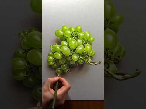 Green grapes on paper #drawing thumbnail