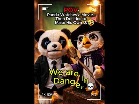 POV: Panda Watches a Movie… Then Decides to Make His Own ?? #funny #comedy #cute #trending #panda #f thumbnail