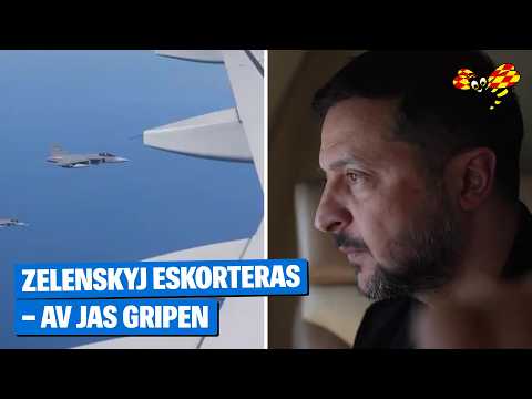 Zelenskyj eskorteras till Sverige – se filmen från luften thumbnail