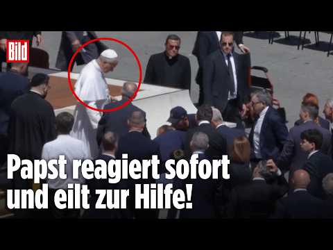ROM: Gläubiger kollabiert bei Papst-Messe! Heiliger Vater eilt zur Hilfe thumbnail