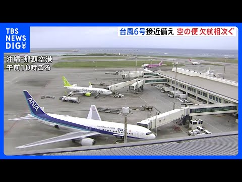 【台風6号】“空の便”に影響広がる　ANAは那覇・石垣・宮古空港の全便を欠航に 1万3000人以上に影響か　JALも55便欠航｜TBS NEWS DIG thumbnail