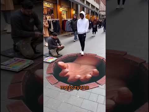 „Pułapka artysty ulicznego w postaci trójwymiarowego malarstwa wywołuje nieoczekiwaną reakcję 😳” thumbnail