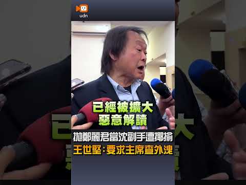 【要聞】拋鄭麗君當沈副手遭揶揄 王世堅：要求主席查外洩 thumbnail