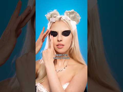 can't see a thing! 👀 anime eyes makeup tutorial ✨ #makeup #diy thumbnail
