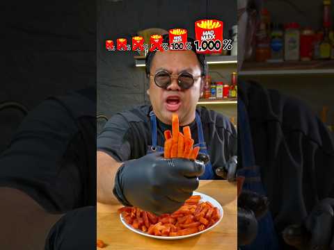 NO REACTION 1,000% Spicy Fries #shorts #food #funfood #trending #madmaxx thumbnail