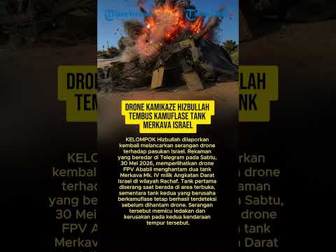 DRONE KAMIKAZE HIZBULLAH TEMBUS KAMUFLASE TANK MERKAVA ISRAEL thumbnail